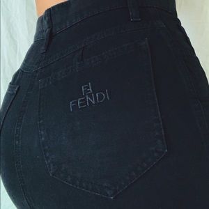 Fendi Jeans black denim skirt vintage